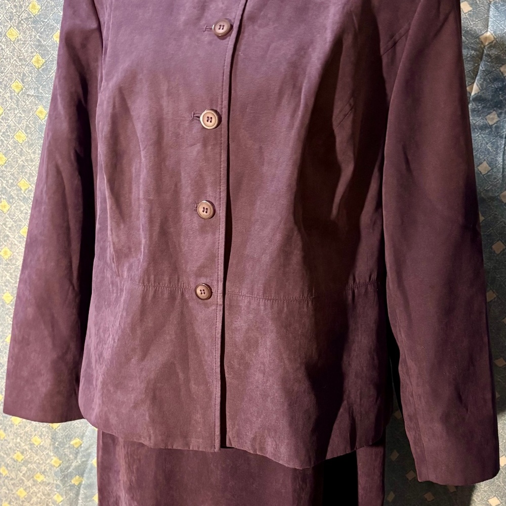 Purple FAux suede Skirt Set Vintage
